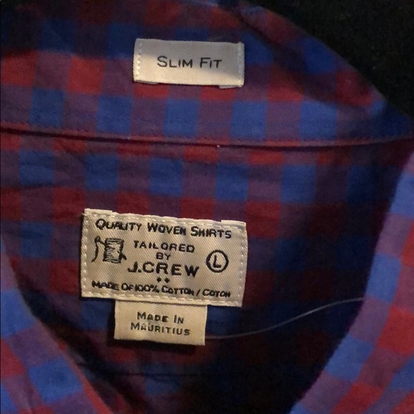 Red and blue J crew cotton dressshirt - Picture 2 of 4